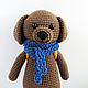 Perro de juguete de punto suave con mochila. Stuffed Toys. Estrella (star-knitting). Интернет-магазин Ярмарка Мастеров.  Фото №2