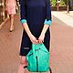 Кожаный рюкзак, Оригами Домик, женский зеленый рюкзак. Рюкзаки. TwinSkin. Ярмарка Мастеров.  Фото №5