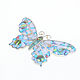 Brooch BUTTERFLY. Brooch with turquoise, mother of pearl, rhodonite. Brooches. ARIEL - MOSAIC. Online shopping on My Livemaster.  Фото №2