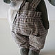 Зайка тедди в комбинезоне. Тедди Зверята. Handsewing.toys (Ирина). Ярмарка Мастеров.  Фото №8