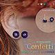 Серьги-пусеты из коллекции “Confetti”, S925, бриллианты. V&P, Серьги-пусеты, Ростов-на-Дону,  Фото №1