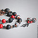 Заказать Колье и серьги "ДАКОТА" lampwork, серебро, коралл, комплект, бусы. Юлия ЛЕТНИКОВА украшения JLjewelry. Ярмарка Мастеров. . Колье Фото №3