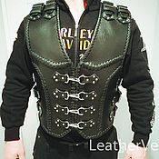 Heavy leather motorcycle jacket