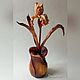 Carved Iris flower. Unique wood carving. Table lamps. Mikhail (ilmcarver). My Livemaster. Фото №5