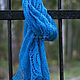 Голубой ажурный вязаный шарф, палантин из шерсти. Шарфы. IRINA GRUDKINA Handmade Knitwear. Ярмарка Мастеров.  Фото №12