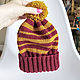 МК Шапка Гриффиндор с помпоном. Схемы вязания. ArtKnitDesign Свитера Уизли. Интернет-магазин Ярмарка Мастеров.  Фото №2