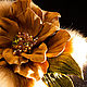 Flower made of leather ' Caramel'. Brooches. INNA DAWID. Online shopping on My Livemaster.  Фото №2