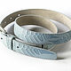 Light Blue leather Belt for Women 1.2 inches wide. Straps. Two Starlings. Online shopping on My Livemaster.  Фото №2
