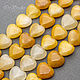 Агат желтый 14 мм светлые бусины сердце из камня, Бусины, Москва,  Фото №1