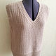Жилет "Зыбучий песок" с кашемиром, мериносом и шелком. Жилеты. FAVORITE KNITWEAR (Наталья). Ярмарка Мастеров.  Фото №4