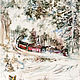 Winter Express - painting with watercolors. Pictures. illustravel. Online shopping on My Livemaster.  Фото №2