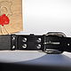 Men's high-quality TITANIUM leather belt. Straps. Leathercrat Products (REViOR). Online shopping on My Livemaster.  Фото №2