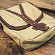 Leather and canvas shoulder bag. Men\'s bag. G.L.A.D.. My Livemaster. Фото №6