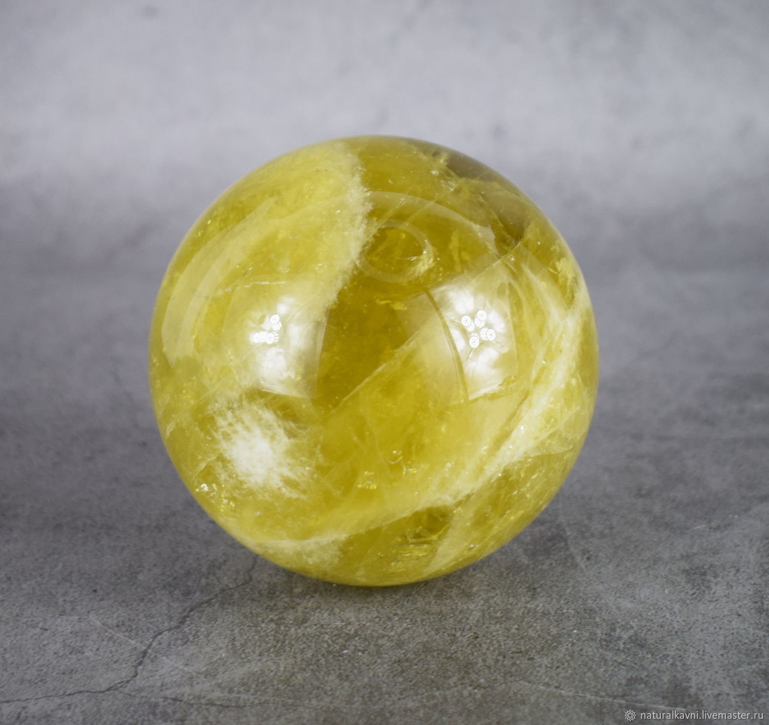 76mm Citrine Gold Sphere Ball Natural Citrine, Ball, Moscow,  Фото №1