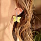 Серьги "Бабочка лимонница" светло-желтые, Серьги классические, Чебоксары,  Фото №1