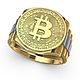 Золотое Мужское Кольцо Bitcoin, Кольца, Санкт-Петербург,  Фото №1