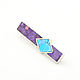 Tie clip. Turquoise and Charoite. Natural stones. Tie clip. ARIEL - MOSAIC. Online shopping on My Livemaster.  Фото №2