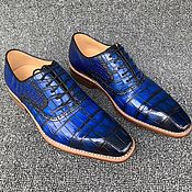 Обувь ручной работы handmade. Livemaster - original item Crocodile leather oxfords, hand-painted, custom-made!. Handmade.
