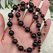 Украшения handmade. Livemaster - original item Natural Stone Garnet Beads. Handmade.