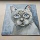 Картина с котиком портрет сиамского кота 20 на 20 см. Картины. Картины от Альбины. Ярмарка Мастеров.  Фото №5