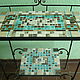 Wrought iron console table with mosaic. Tables. Marjana. Online shopping on My Livemaster.  Фото №2