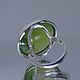 Silver ring with large stone California Vesuvianite. Rings. EdGems jewerly. My Livemaster. Фото №4