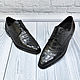 Derby made of genuine crocodile leather, in black. Shoes. SHOES&BAGS. My Livemaster. Фото №4
