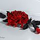 Decoration leather rose Red. Brooch leather Red and black. Brooches. lanssveta. My Livemaster. Фото №4