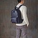 Men's leather backpack 'Lucas' (Dark blue). Men\\\'s backpack. DragonBags - Men's accessories. My Livemaster. Фото №6