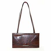 Винтаж handmade. Livemaster - original item Stylish clutch bag with long handles made of artificial leather. Handmade.