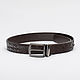 Textured brown crocodile leather belt, a gift for a man, Straps, St. Petersburg,  Фото №1
