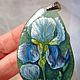 Pendant c painting on stone ' iris '. Pendants. Picture&miniature lacquer painting. My Livemaster. Фото №4