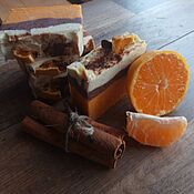 Косметика ручной работы handmade. Livemaster - original item Natural soap from scratch Tangerine with Cinnamon. Handmade.
