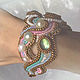 Rainbow cloud bracelet. Ruby, aquamarine, sapphire, amethyst, pearl. Hard bracelet. ssowl. My Livemaster. Фото №6
