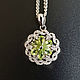 Silver pendant: peridot and Zirconia, 'Hellebore'. Pendants. Women's secrets. Online shopping on My Livemaster.  Фото №2