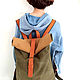 Backpack-twist 'Urban - khaki'. Backpacks. Leather-Art. My Livemaster. Фото №5