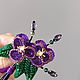 Брошь букет фиалок ;брошь анютины глазки. Брошь-булавка. Nachatova Jewelry. Ярмарка Мастеров.  Фото №4