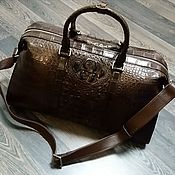Сумки и аксессуары handmade. Livemaster - original item Travel/sports bag from the embossed part of the nat. crocodile skin.. Handmade.