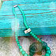 Green valley. necklace. Art glass. Japan, Vintage necklace, Krasnodar,  Фото №1