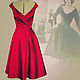 Red dress-vintage silk taffeta 'Sophie', Dresses, Moscow,  Фото №1