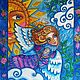 Картина "Волшебная песня ветра", птица Сирин, женская сила, Картины, Калуга,  Фото №1