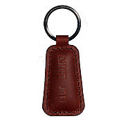 Сумки и аксессуары handmade. Livemaster - original item Crazy horse embossed genuine leather keychain. Handmade.