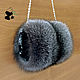 Fur clutch - bag from fur of a silver Fox. Stylish ladies accessory-11, Clutch, Ekaterinburg,  Фото №1