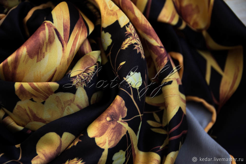 Black and gold silk neckerchief, Shawls, Moscow,  Фото №1