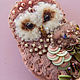 Order Brooch ' Powdery owl». Owl is the barn owl. Coffeelena. Livemaster. . Brooches Фото №3