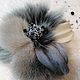 The fur brooch 'Flower' on the pin in shades of gray. Brooches. vjazanie-meh. Online shopping on My Livemaster.  Фото №2