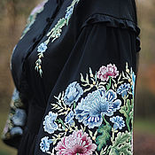 Одежда handmade. Livemaster - original item Elegant black dress with hand embroidery 