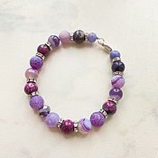 Украшения handmade. Livemaster - original item A bracelet made of beads: winter twilight. Natural stones. purple. Handmade.