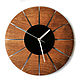 Round wall clock made of wood and acrylic in eco style. Watch. dekor-tseh. Интернет-магазин Ярмарка Мастеров.  Фото №2