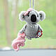 Koala Christmas tree toy, suspension in the car on the mirror, koala toy. Car souvenirs. crochetsofttoys. My Livemaster. Фото №5
